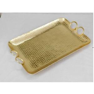 Delicada bandeja de servicio de lujo chapada en plata con asas, decoración de mesa de restaurante de Metal de nuevo estilo para servir fiestas y postres - Product Image 3