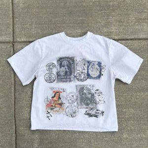 เสื้อยืดผู้ชายสำหรับฤดูหนาว ผ้าฝ้าย 100% เนื้อหนา ทรงปกติ ระบายอากาศได้ดี เป็นมิตรกับสิ่งแวดล้อม สไตล์ฮิปฮอป พิมพ์ลายพัฟฟ์ แขนสั้น - Product Image 3