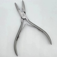 Pince à extensions capillaires GSI en acier inoxydable argenté avec trou, outils de retrait d'anneaux de kératine pour usage commercial