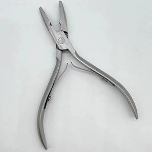 Pince à cheveux en acier inoxydable argenté avec trou, outil de retrait des anneaux d'extensions de cheveux en kératine - Product Image 2