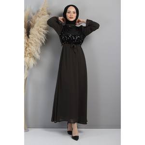 Vestido de Noche de Gasa con Estampado de Puntos, Corte A, Cintura Natural, Corto, Sencillo, para Fiesta, Talla XL, 100% Poliéster - Product Image 1