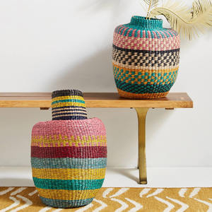 Vase en jonc de mer Antique pour la décoration de la maison, grands vases, vente en gros, nouvelle tendance, matériau naturel - Product Image 1