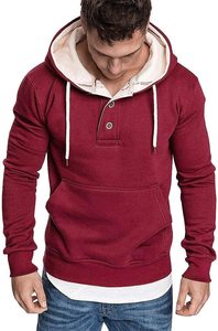 เสื้อฮู้ดสไตล์เฮนลีย์ แขนยาว ผ้าคอตตอนผสม สวมใส่สบาย น้ำหนักเบา - Product Image 5