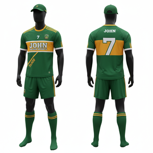 Tenue de football gaélique pour hommes, 160 GSM, polyester respirant, interlock, bleu royal, panneau blanc, sublimation, kit d'équipe personnalisé - Product Image 4