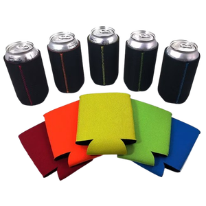 Venta al por mayor logotipo personalizado color sólido aislado a prueba de golpes mantener el soporte para bebidas frías lata de cerveza de neopreno para lata plegable Coozies - Product Image 1