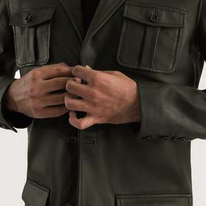 Ray Cutler <b>Green</b> <b>Leather</b> <b>Blazer</b> - Product Image 6