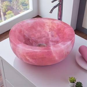 Lavabo en agate rose fait à la main, décoratif, pour le bureau et la salle de bain à domicile - Product Image 4