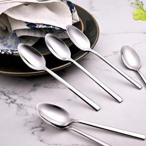 Morning Shine 304 Stainless Steel Mirror Polish <b>Coffee</b> <b>Spoons</b> Set 6 Long Handle Dessert <b>Spoons</b> 10ml Capacity for Party Cafe Use - Product Image 2