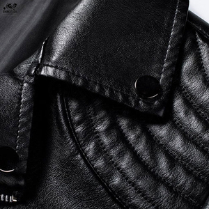 Chaqueta de cuero para hombre de último diseño con logotipo personalizado de manga larga a buen precio disponible para ropa informal chaqueta de cuero para hombre - Product Image 3