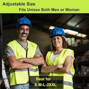 เสื้อกั๊กนิรภัยสีดำสะท้อนแสงสูง ANSI Class 2เสื้อกั๊กทำงานทนทานอุปกรณ์การก่อสร้างที่สะดวกสบายสำหรับผู้ชายผู้หญิง Hi VIS - Product Image 3