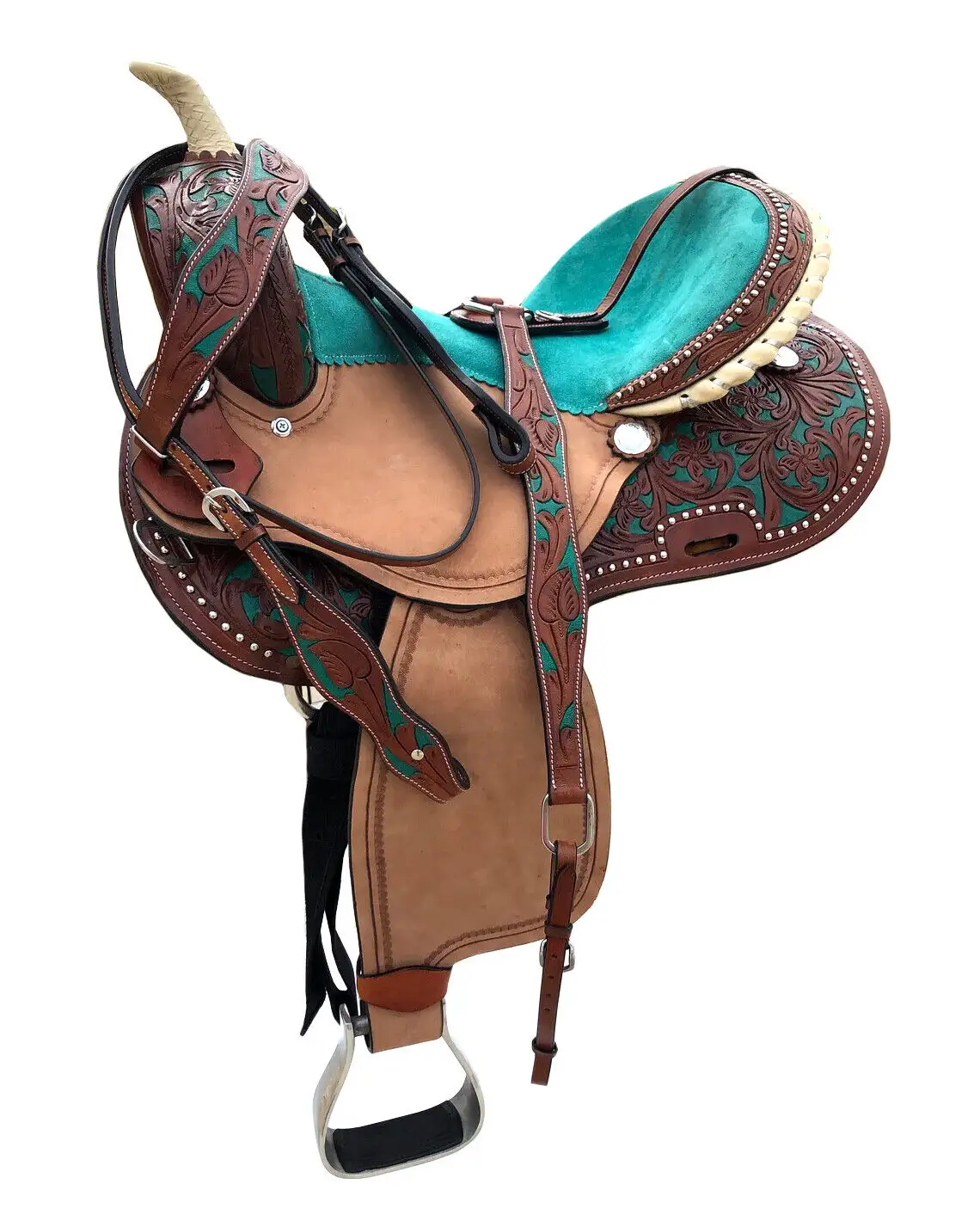 High Quality Leather Western Barrel Racing Horse Tack Saddle for Sale Available at Custom Packaging from India