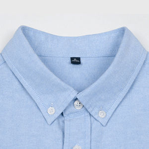 Vente en gros de nouvelle mode 100% coton chemise habillée pour hommes couleur unie coupe ajustée tissage tricoté respirant pour le printemps OEM/ODM pris en charge - Product Image 3