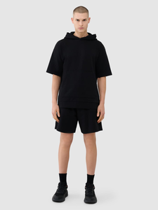 Sudaderas con capucha en blanco de algodón 100% de peso pesado para hombre, logotipo bordado personalizado, sudaderas clásicas Unisex para hombre, Sudadera con capucha en Color negro - Product Image 4