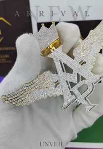 Pendentif Hip Hop Alphabet glacé personnalisé Bijoux en argent Moissanite Style Queen King pour pendentifs de charme en diamant de fête - Product Image 3