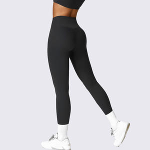 Conception populaire FourWay Stretch taille haute Leggings pour femmes pas voir à travers le contrôle du ventre cyclisme entraînement Yoga - Product Image 3