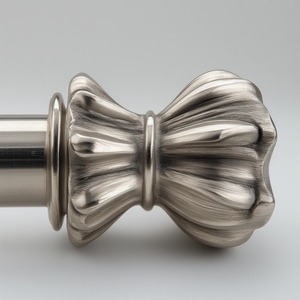 Modern Single Metal <b>Curtain</b> Pole with Brushed Aluminum Finish Durable Strength Slide Easily - Product Image 5