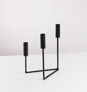 Bougeoirs en métal mat noir pour chandelier conique pot de bougie unique pour la maison décor de noël fêtes de mariage - Product Image 1