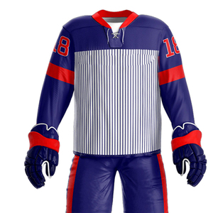 Ensemble d'uniformes de hockey sur glace unisexe de haute qualité 100% polyester, doux, confortable, séchage rapide, écologique, respirant pour la vente en gros - Product Image 4