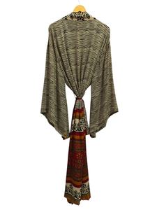 Ropa de salón Kimono de verano Hasta el tobillo Bata de seda Bata multicolor Ropa de noche Bata India Vintage Seda reciclada Sari Kimono, - Product Image 5