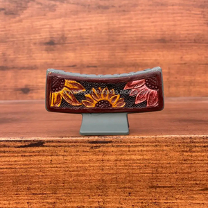 New Arrival Hot Selling Western Stylish Handmade Tooled Engraved Leather <b>Hair</b> <b>Claw</b> Clips Leather <b>Claw</b> <b>Hair</b> Accessories for Women - Product Image 2