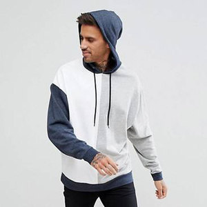Sweat à capuche épais en coton 100% pour homme, bicolore, à épaules tombantes, personnalisable avec logo OEM, vente en gros - Product Image 4