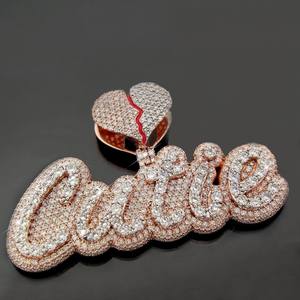 Bijoux Hip Hop en argent sterling 925, collier avec pendentif serti de diamants de collection de bijoux de mode, diamant moissanite - Product Image 5