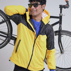 Veste coupe-vent oversize vintage rétro imperméable à capuche pour la course en plein air épaisseur fine - Product Image 1