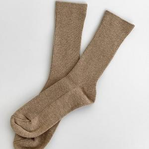 Chaussettes en coton antidérapantes pour femmes pur coton couleur unie fond collé bouche lâche pour printemps longueur d'équipage - Product Image 4