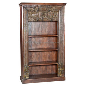 Armoire de porte en bois massif et verre en bois de mangue industriel fabriquée en JODHPUR, ancienne armoire en bois recyclé, meilleure vente - Product Image 4
