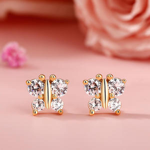 Jeulia Fluttering Butterfly Sterling <b>Silver</b> <b>Stud</b> Earrings for Girls Rose Gold Plated with Zircon - Product Image 5