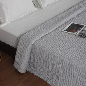 Juego de edredones de cama doble con dos fundas de almohada, edredón liso con estampado de bloque, Estilo Vintage, para verano - Product Image 3