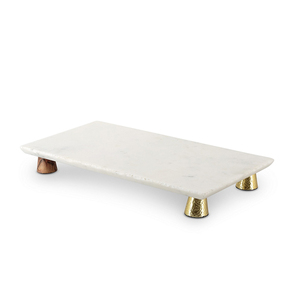 <b>Cake</b> Stand White Marble with Rose Gold Metal Hammered Base Home <b>Decoration</b> - Product Image 3