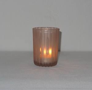 Vantage caliente de lujo de color rojo votivo de vidrio de estilo moderno decoración del hogar votivo mate vasos de vela en relieve contenedor de velas - Product Image 5