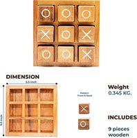 Tic Tac Toe en bois fait à la main pour l'anniversaire en gros élégant pour les enfants et la famille jeux de société produit par des exportations flagrantes