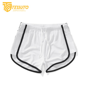 Haute qualité hommes et femmes Gym Fitness athlétique Shorts de course séchage rapide respirant maille rayé fermeture éclair poches plaine teint - Product Image 1