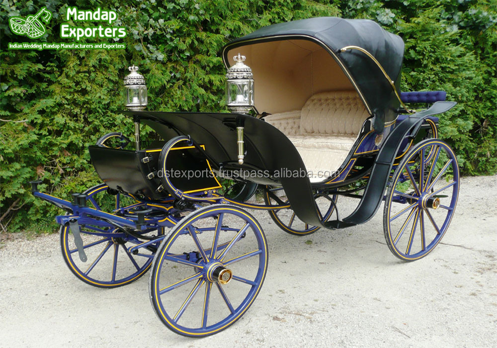 Deluxe Victorian Style Horse Drawn Carriage - White Landau