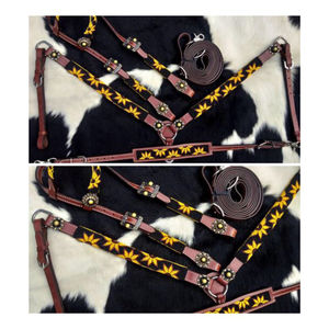 Juego de cuello de pecho con cabeza de caballo occidental más vendido, tachuela de caballo de exportador de India de cuero de vaca para usos de caballo - Product Image 4