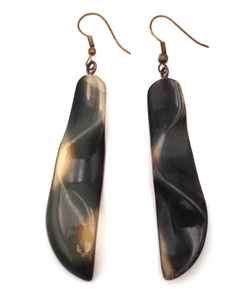 Pendientes de tuerca de cuerno natural de color negro largo y multicolor de alta calidad, joyería de moda diseñada por el fabricante a la venta - Product Image 2