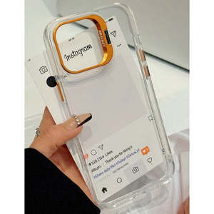 Coque transparente Samsung Galaxy A17 5G avec support d'appareil photo en métal orange - Product Image 1