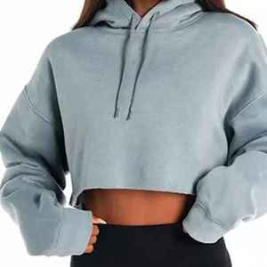 Sudaderas con capucha transpirables antiarrugas de nuevo diseño para mujer, superventas, recién llegadas, altas exigencias, precio barato, Top corto con capucha - Product Image 1