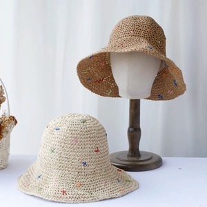 2024 New fashion bucket hat Multicolor Foldable Sun Crochet Hat For Beach Travel And Vacation handmade <b>straw</b> hat - Product Image 3
