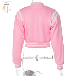 Chaquetas de béisbol de retales para mujer, chaqueta recortada de equipo universitario, ropa de calle Vintage, prendas de vestir de otoño - Product Image 6