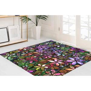 Alfombra Floral Colorida, Alfombra de Flores Coloridas, Alfombra de Flores Moradas, Alfombra Floral, Alfombra Suave No Tejida - Product Image 3