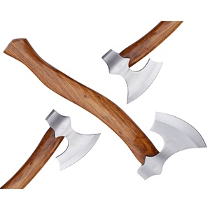 อุปกรณ์ตั้งแคมป์กลางแจ้งขวานเหล็กพร้อมด้ามจับไม้และปลอกหนังเครื่องมือสำหรับการตั้งแคมป์งานตามสั่ง - Product Image 6