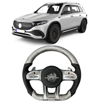 Convient pour-mercedes-benz ancien modèle modification AMG multifonctionnel argent volant en fibre de carbone cuir Nappa