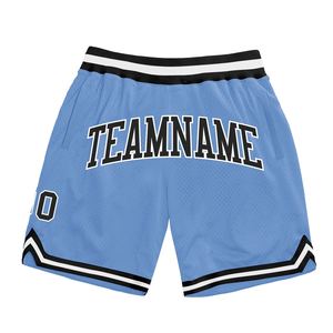 Industrie Direct Engro Sportswear Short de basket-ball personnalisé bleu clair noir-blanc Authentique Short de basket-ball rétro - Product Image 1