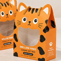 Boîte cadeau décorative haut de gamme en forme de chat pour biscuits, en matériaux recyclés, emballage portable en papier pour animaux, idéale pour le Noël