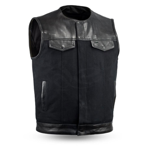 Gilet en cuir véritable pour homme, fermeture éclair, imperméable, respirant, poche 5 dimensions, vêtement d'extérieur de haute qualité pour femme - Product Image 1