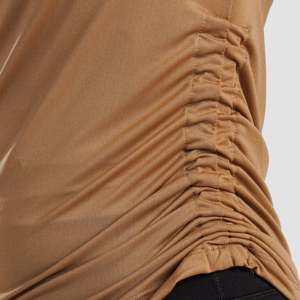 Sleek Camel Ruche <b>Top</b> Breathable Feature - Product Image 5