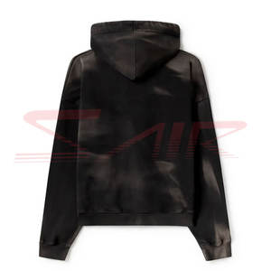 Sweat à capuche vintage 100% coton délavé à l'acide avec logo personnalisé OEM Sweat d'hiver unisexe à broderie surdimensionnée Sweat à capuche et Sweat-shirt pour hommes - Product Image 2